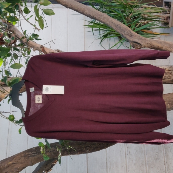Dockers texture mini diamond V neck sweater color burgundy size XXL - Picture 3 of 12